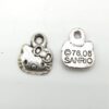 Metaal bedel antiek zilver Hello Kitty 13x11mm