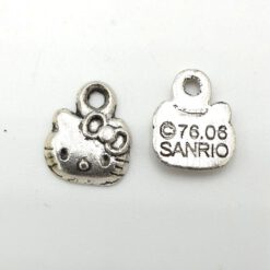 Metaal bedel antiek zilver Hello Kitty 13x11mm
