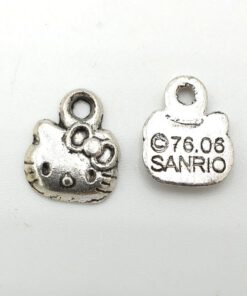 Metaal bedel antiek zilver Hello Kitty 13x11mm