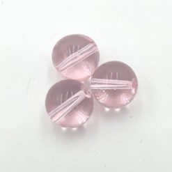 Glaskralen rond 14mm licht roze