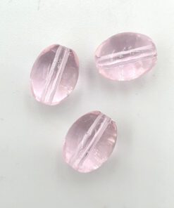 Glaskralen ovaal 10x8mm licht roze