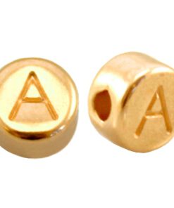 DQ metalen letterkraal A Goud (nikkelvrij)