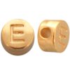 DQ metalen letterkraal E Goud (nikkelvrij)