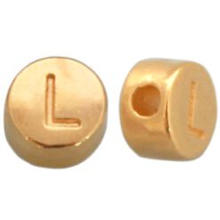 DQ metalen letterkraal L Goud
