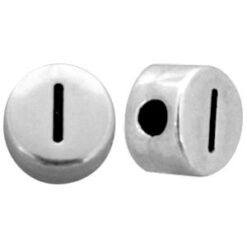 DQ metalen letterkraal I Antiek zilver (nikkelvrij)