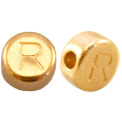 DQ metalen letterkraal R Goud
