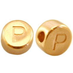 DQ metalen letterkraal P Goud