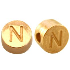 DQ metalen letterkraal N Goud