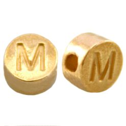 DQ metalen letterkraal M Goud