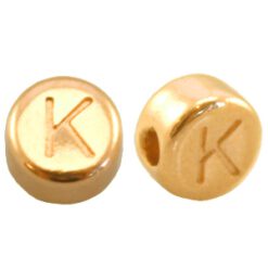 DQ metalen letterkraal K Goud