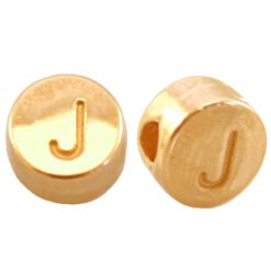 DQ metalen letterkraal J Goud