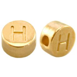 DQ metalen letterkraal H Goud