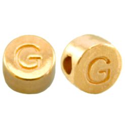 DQ metalen letterkraal G Goud