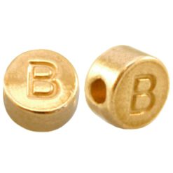 DQ metalen letterkraal B Goud (nikkelvrij)
