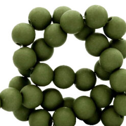 Acryl kralen mat Dusty olive 8mm