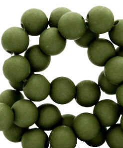 Acryl kralen mat Dusty olive 8mm