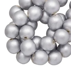 Houten Kralen Metallic Look (6 mm) Silver