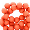 Acryl kralen mat Siesta rose 8mm (Oranje rood, kralen zijn meer naar donkeroranje rood dan op de foto)
