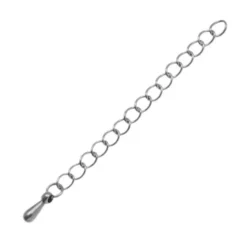 Stainless Steel Verlengketting (45 mm) Antiek Zilver
