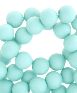 6mm acryl kralen matt Sky blue