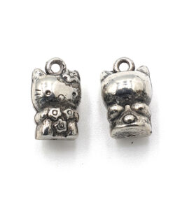 Metallook bedel Hello Kitty 15x8x7mm antiek zilver