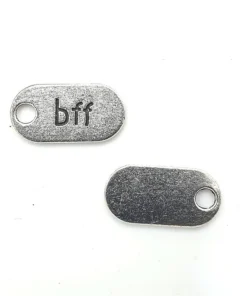 DQ Metalen bedel Label BFF 18x10mm