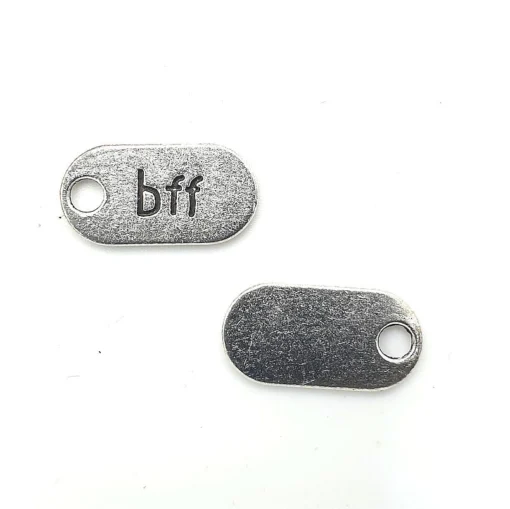 DQ Metalen bedel Label BFF 18x10mm