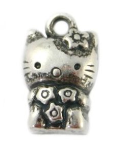 Metallook bedel Hello Kitty 15x8x7mm antiek zilver