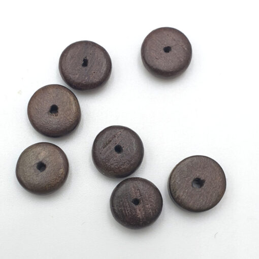 Houten kralen disc 10mm Bruin