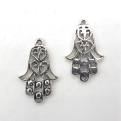 Metalen bedel Fatima hand 25x16mm antiek zilver