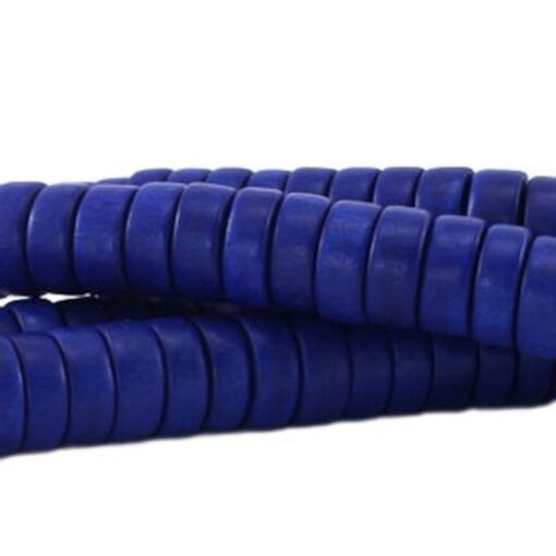 Houten kralen disc 12mm Hollands blauw