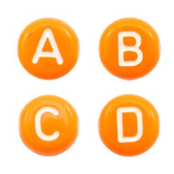 Letterkralen van acryl mix Orange