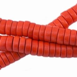 Houten kralen disc 12mm Oranje