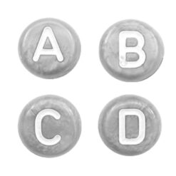 Letterkralen van acryl Silver dark grey white