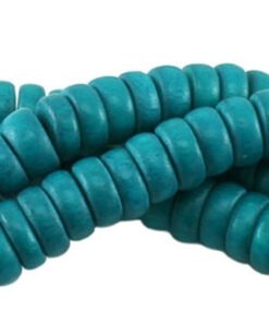 Houten kralen disc 8mm Turquoise