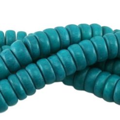 Houten kralen disc 12mm Sky blue azuur