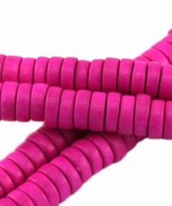 Houten kralen disc 8mm Fuchsia