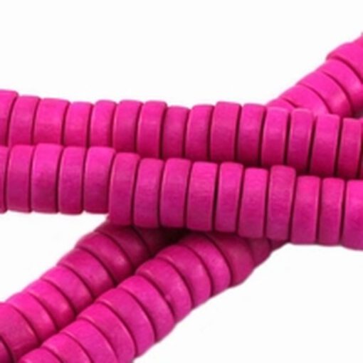 Houten kralen disc 8mm Fuchsia