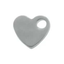 Stainless Steel Bedel Hartje (7 x 6 mm) Antiek Zilver