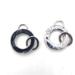 Metalen bedel ring zwart 24mm