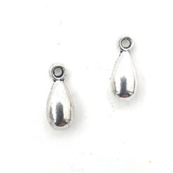 Metalen bedel druppel 12x5mm antiek zilver
