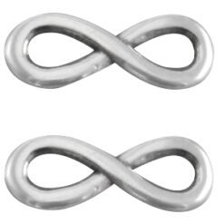 Bedel metaal infinity 23x9mm Antiek Zilver