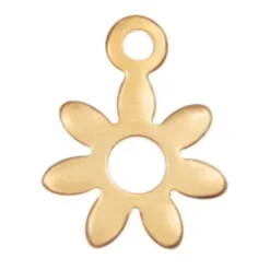 Stainless Steel Bedel Bloem (10.5 x 8 mm) Goud