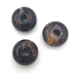 Acryl kralen donut bruin marmer 23x10mm