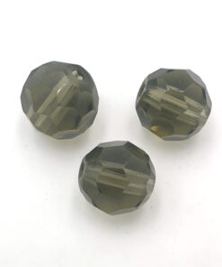 Facet glaskralen rond 12mm Black diamond
