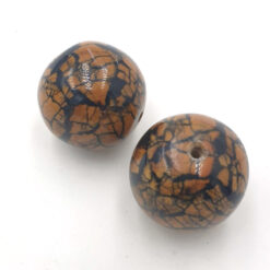 Acryl Kralen crackle bruin zwart 25mm