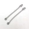 Roestvrij stalen (RVS) Stainless steel verlengketting met karabijnslotje zilver