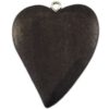 Houten bedel Hart 42x32mm bruin
