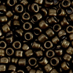 Glaskralen Rocailles 6/0 (4mm) Metallic sepia brown