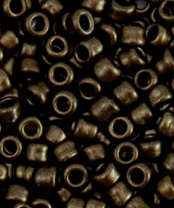 Glaskralen Rocailles 6/0 (4mm) Metallic sepia brown